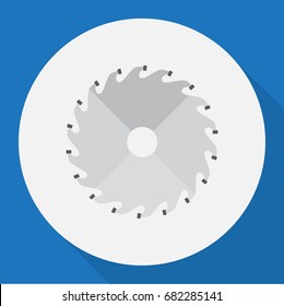 Vector Illustration Of Instruments Symbol On Buzzsaw Flat Icon. Premium Quality Isolated Circular  Element In Trendy Flat Style.