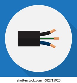 Vector Illustration Of Instruments Symbol On Cable Flat Icon. Premium Quality Isolated Wire Element In Trendy Flat Style.