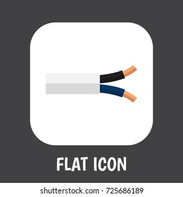 Vector Illustration Of Instruments Symbol On Wire Flat Icon. Premium Quality Isolated Cable Element In Trendy Flat Style.