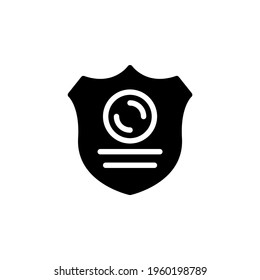 vector illustration of insurance icon. shield with coin in the middle. use glyph design style