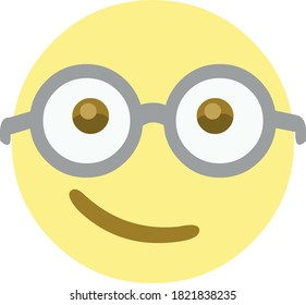 Vector illustration of intellectual and nerd concept emoji