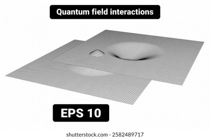 Vector illustration of the interaction of quantum fields