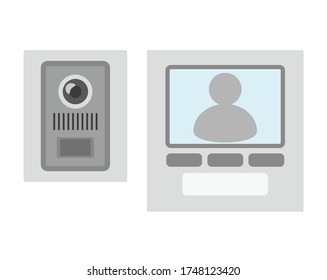 Vector illustration of an intercom at the entrance . 