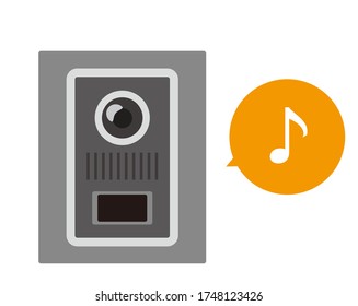 Vector illustration of an intercom at the entrance . 
