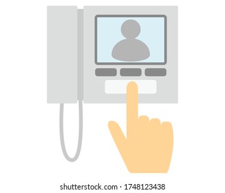 Vector illustration of an intercom at the entrance . 