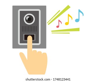 Vector illustration of an intercom at the entrance . 