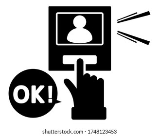Vector illustration of an intercom at the entrance . 