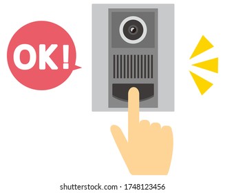 Vector illustration of an intercom at the entrance . 