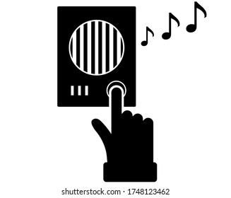 Vector illustration of an intercom at the entrance . 
