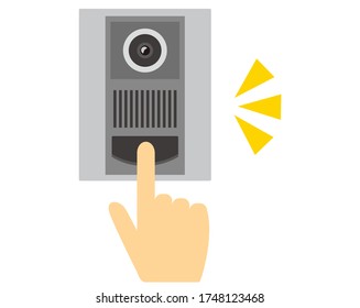 Vector illustration of an intercom at the entrance . 