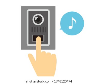 Vector illustration of an intercom at the entrance . 