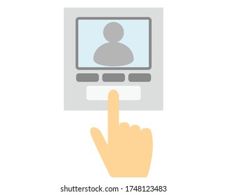 Vector illustration of an intercom at the entrance . 