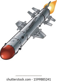 vector illustration of Intercontinental Ballistic Missile