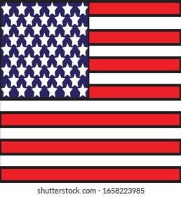 Vector illustration of an interesting american flag
