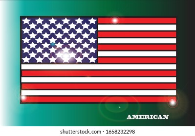 Vector illustration of an interesting  american flag