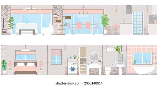 Vector illustration of the Interior. 