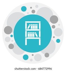 Vector Illustration Of Interior Symbol On Bookshelf Icon. Premium Quality Isolated Bookrack  Element In Trendy Flat Style.