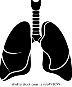 Vector illustration of internal human respiratory system showing lungs and windpipe for medical education pulmonary disease awareness and biology.
