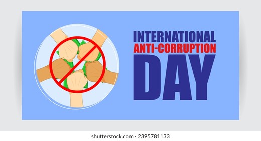 Vector illustration of International Anti Corruption Day social media feed template