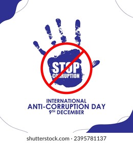 Vector illustration of International Anti Corruption Day social media feed template