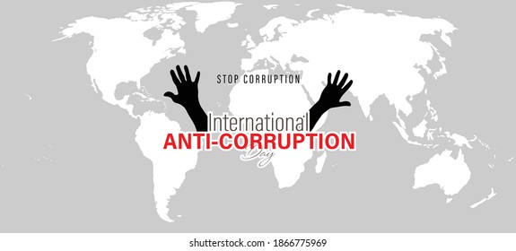 Ilustración vectorial para el Día Internacional contra la Corrupción, 9 de diciembre, carteles ilustrativos contra la corrupción para imprimir