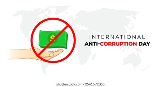 Ilustração vetorial do modelo de mídia social do Dia Internacional Anti-Corrupção