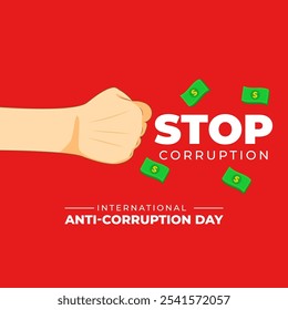 Vector illustration of International Anti-Corruption Day social media template