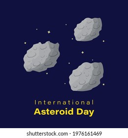 vector illustration for international asteroid day.