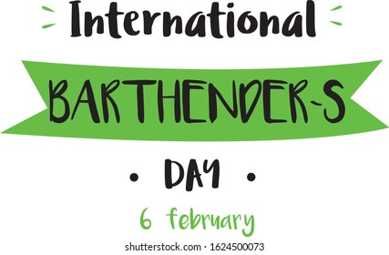 Vector illustration of International Bartender's Day for your design. 6 february. Barman`s day. Vector Eps. 8