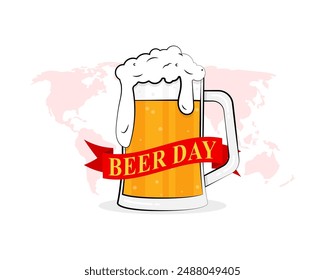 Vector illustration of International Beer Day social media feed template