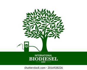 Vector Illustration of International Biodiesel Day which is observed on 10th of August. Abstract representation of a tree with Bio fuel