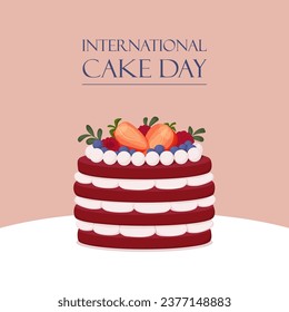 Vector illustration with for international cake day, poster, banner