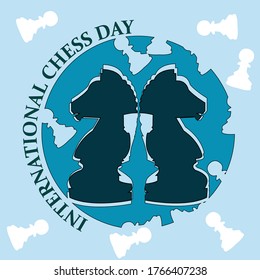 Vector illustration for international Chess Day