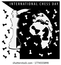 Vector illustration for international Chess Day