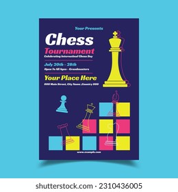 Vector Illustration of International Chess Day Flyer Poster