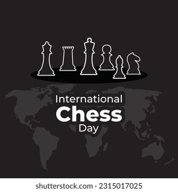Vector illustration of International Chess Day social media story feed mockup template