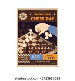 Vector Illustration of International Chess Day Flyer Poster