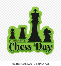 Vector illustration of International Chess Day social media feed template