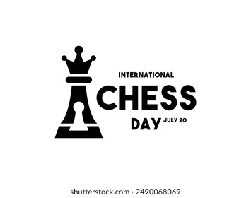 Vector Illustration of International Chess Day. July 20. White background. Eps 10.