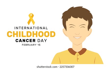 Vector illustration of International Childhood Cancer day on February 15, to express support for children and adolescents with cancer