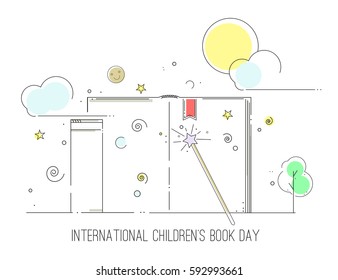 Vector illustration of International Children's Book Day.