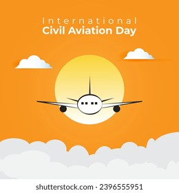 Vector illustration of International Civil Aviation Day social media feed template