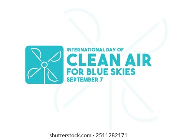 Ilustración vectorial de Aire Limpio Internacional para Cielos Azules. 7 de septiembre. El fondo blanco. Eps 10.