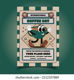 Vector Illustration Of International Coffee Day Flyer, Poster
