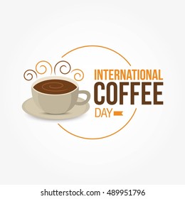 Vector illustration of International Coffee Day. Suitable for greeting card, poster and banner.