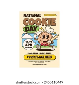 Vector Illustration of International Cookie Day Flyer Poster