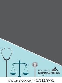 vector illustration for  International Criminal Justice Day observed on 17th July , poster or banner design 