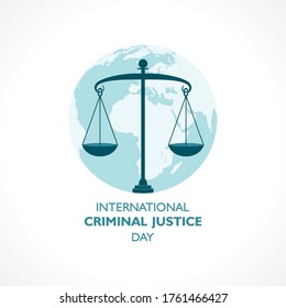 vector illustration for  International Criminal Justice Day observed on 17th July , poster or banner design 