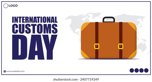 Vector illustration of International Customs Day social media feed template