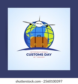 Vector illustration of International Customs Day social media template